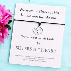 Sisters at Heart Bracelet ❤️ NWT Friendship Charm Bracelet for Sisters & Besties